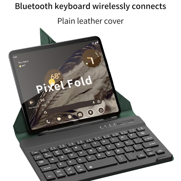 For Google Pixel Fold GKK Magnetic Folding Bluetooth Keyboard Leatherette Case with Pen + Keyboard + Case(Black)