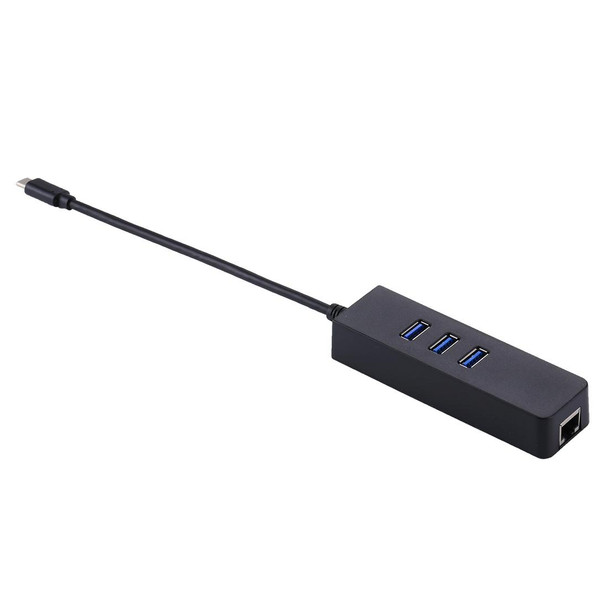 USB-C / Type-C to 3 USB 3.0 Ports HUB + RJ45 High Speed Gigabit Ethernet Adapter Multi-function LAN Adapter