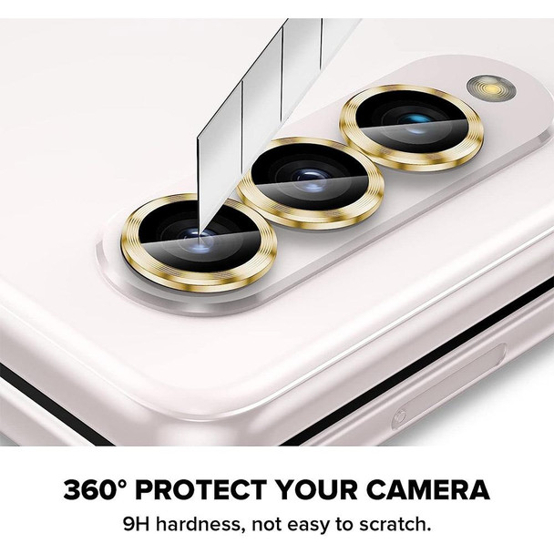For Samsung Galaxy Z Fold5 ENKAY Hat-Prince 9H Rear Lens Aluminium Alloy Tempered Glass Film(Black)