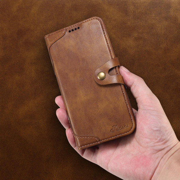 For iPhone 13 mini Calf Texture Buckle Horizontal Flip Leatherette Case with Holder & Card Slots & Wallet (Brown)
