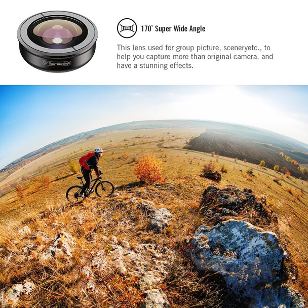 APEXEL APL-HB5 5 in 1 Wide Angle Macro Fisheye HD External Mobile Phone Lens(Set)