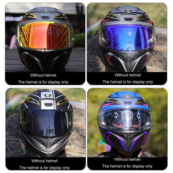 Motorcycle Helmet Lens with Anti-fog Spikes for SOMAN K1/K3SV/K5, Color: Blue Color