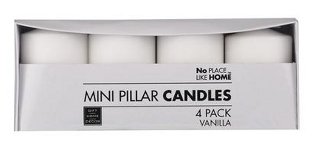 4 Piece Mini Pillar Candles – 5 X 8cm, Scented