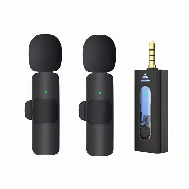 One by Two Lavalier Wireless Noise Reduction Microphone for Phone /  Camera / Laptop / MacBook with 3.5mm Receiver