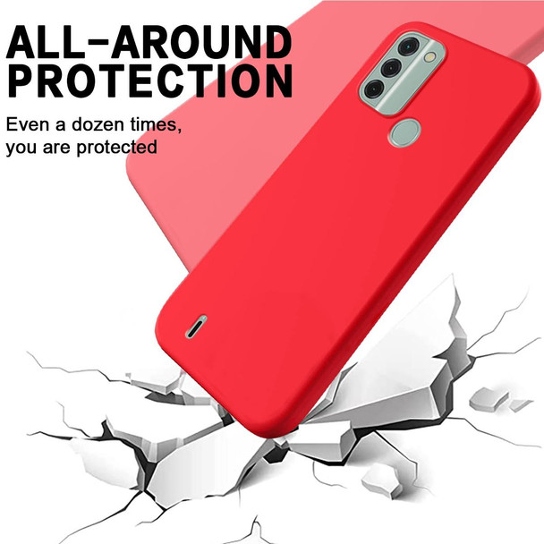 For Nokia C31 Pure Color Liquid Silicone Shockproof Phone Case(Red)