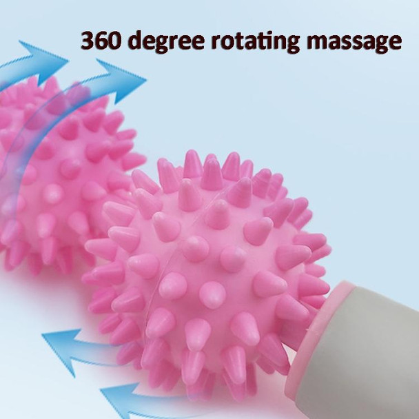 2 PCS 2-Ball Muscle Massage Relaxation Hedgehog Ball Yoga Stick Roller Stick( Blue)