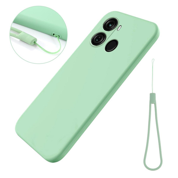 For Itel P40 Pure Color Liquid Silicone Shockproof Phone Case(Green)