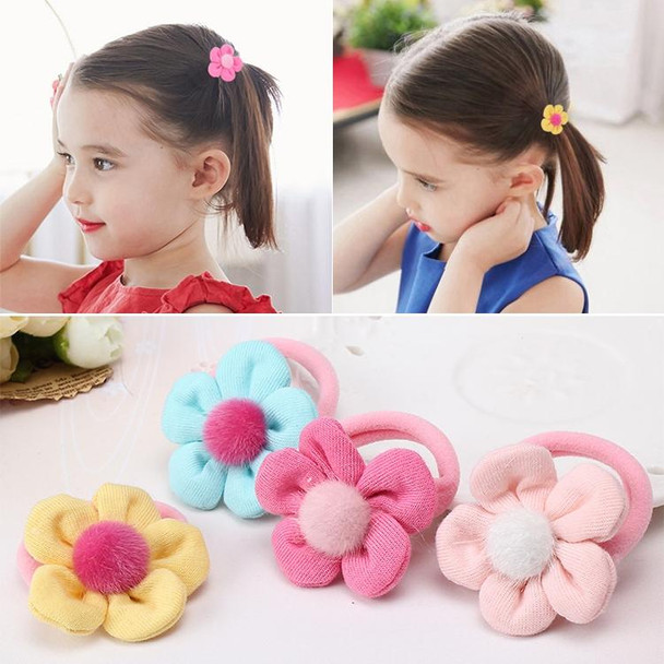 10 PCS Girl Flower Hair Accessories Children Hair Band,Diameter:5cm(Rose red)