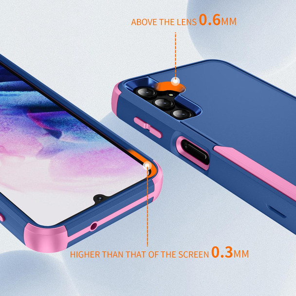 For Samsung Galaxy A14 5G / A14 4G TPU + PC Shockproof Protective Phone Case(Royal Blue + Pink)