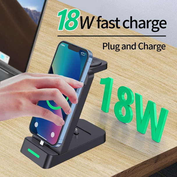 B20 18W 3 in 1 Wireless Charger Stand Charger Dock for iPhone Apple Watch Series(White)