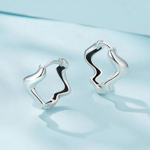 Sterling Silver Simple Wavy Earrings Ring Set