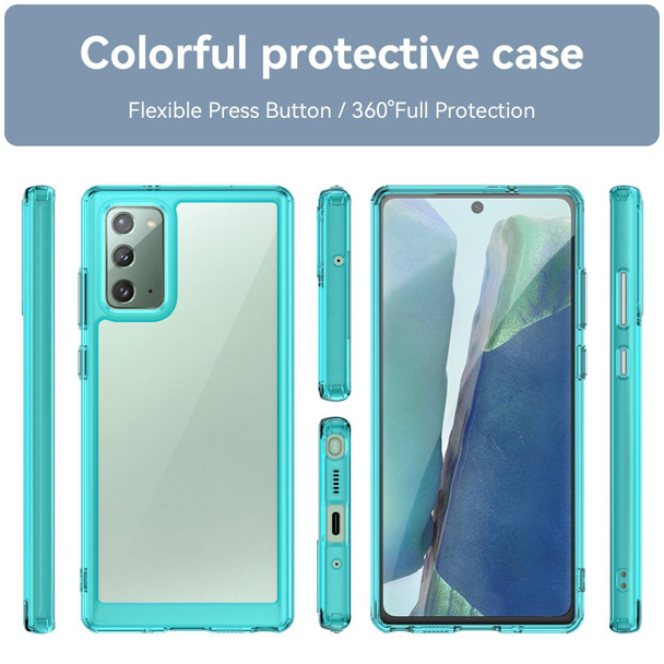 For Samsung Galaxy Note20 Colorful Series Acrylic + TPU Phone Case(Transparent Blue)