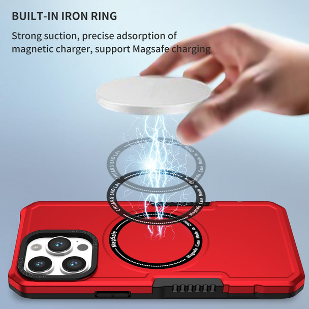 For iPhone 14 Pro Max MagSafe Shockproof Armor Phone Case(Red)