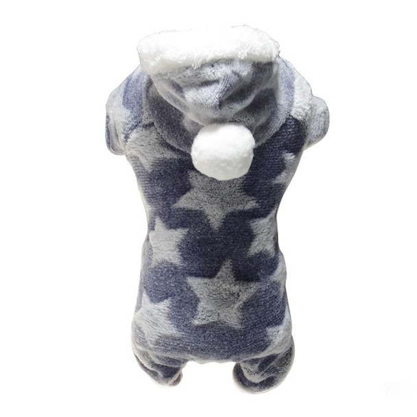 Dog Flannel Warm and Cold Clothes Cute Hooded Pet Transformation Costume, Size: XXL(Navy Blue)