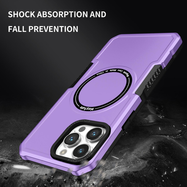 For iPhone 11 Pro Max MagSafe Shockproof Armor Phone Case(Purple)