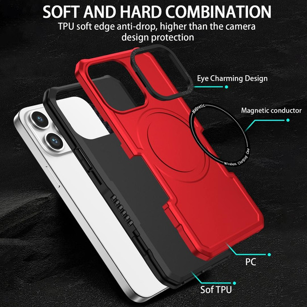 For Samsung Galaxy S22 5G MagSafe Shockproof Armor Phone Case(Red)