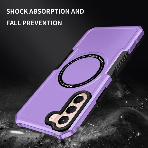 For Samsung Galaxy S21 5G MagSafe Shockproof Armor Phone Case(Purple)