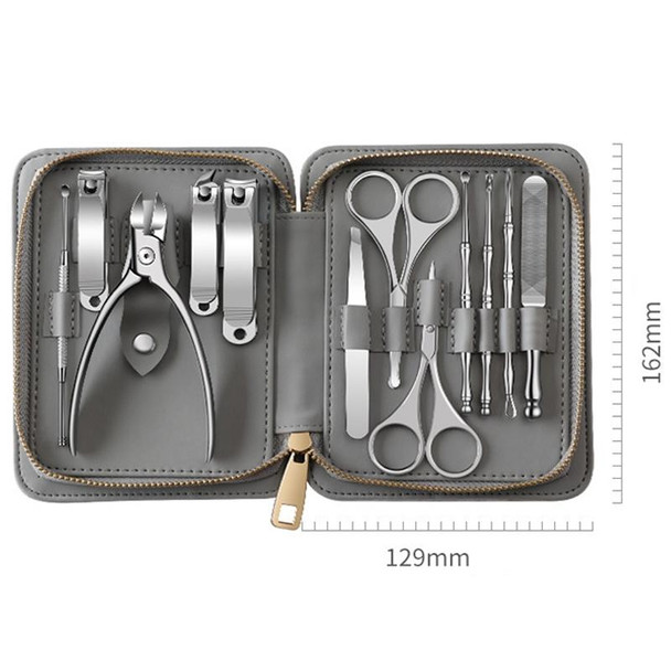 12 in 1 Stainless Steel Nail Trimming and Polishing Tool Set, Style: Square Head