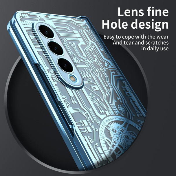 For Samsung Galaxy Z Fold3 5G Mechanical Legend Integrated Electroplating All-inclusive Phone Case(Blue)