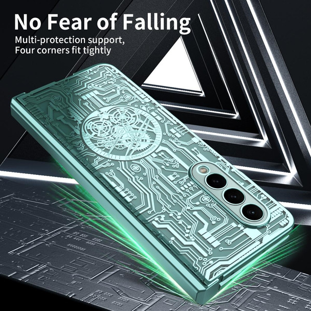 For Samsung Galaxy Z Fold3 5G Mechanical Legend Integrated Electroplating All-inclusive Phone Case(Green)