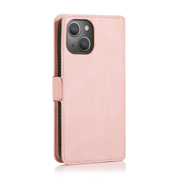 Retro Magnetic Closing Clasp Horizontal Flip Leather Case with Holder & Card Slots & Photo Frame & Wallet - iPhone 13 mini(Rose Gold)
