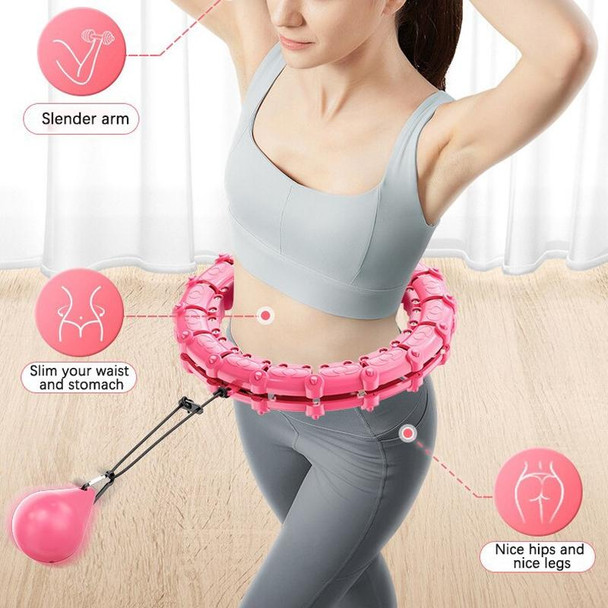 Smart Thin Waist Ring Women Will Not Fall Off Detachable Abdominal Ring Fitness Equipment, Size: 24 Knots(Coral Pink)