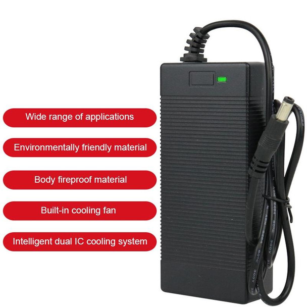 84W 42V/2A Electric Vehicle Intelligent Temperature Control Heat Dissipation Charger, Style:DC Head(US Plug)