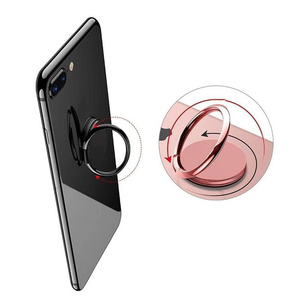 Full Metal Bracket 360 Degree Rotating Magnetic Phone Ring Buckle(Silver)