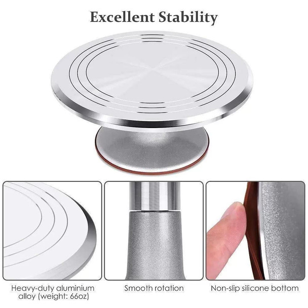 6 In 1 Aluminum Alloy Cake Turntable Piping Tip Set DIY Baking Tools