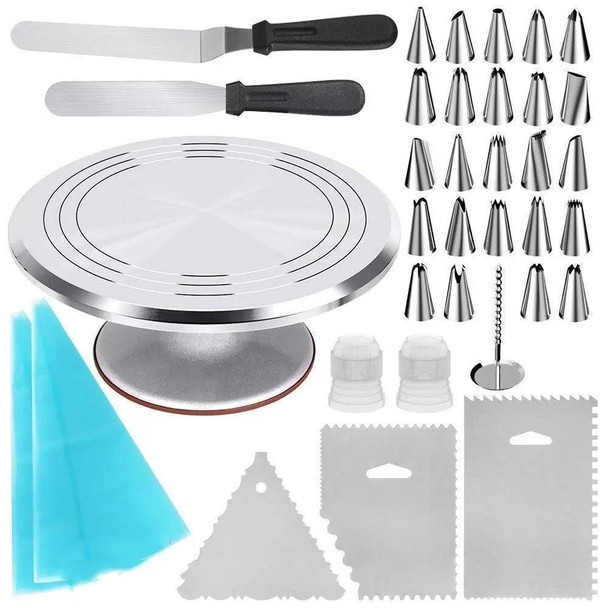 35 In 1 Aluminum Alloy Cake Turntable Piping Tip Set DIY Baking Tools