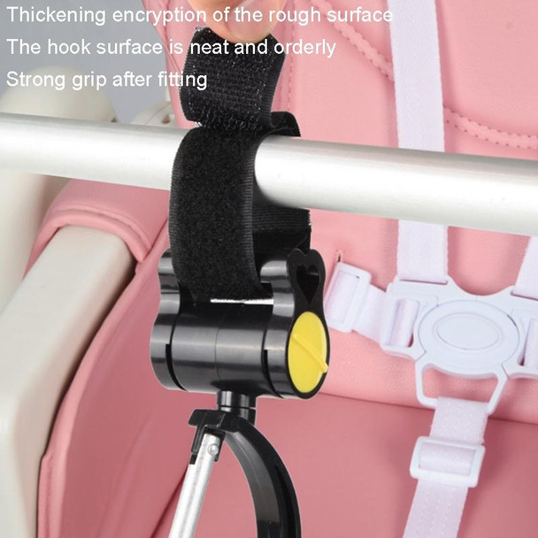 2pcs Universal Baby Stroller Hooks Accessories 360 Degree Sticky Hooks(Yellow)