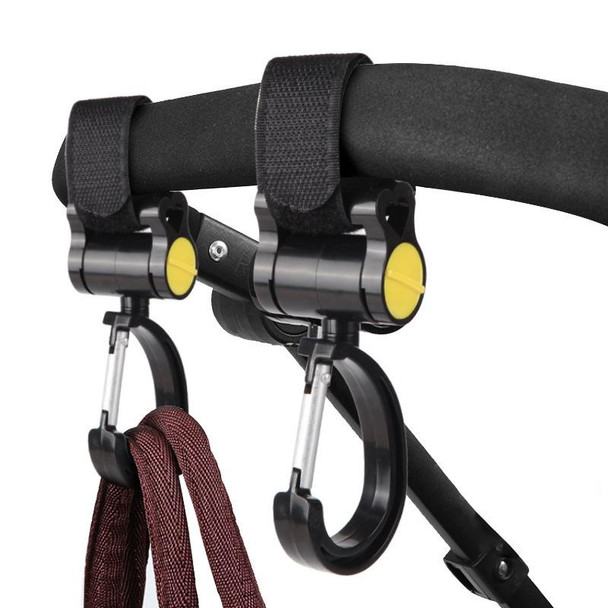 2pcs Universal Baby Stroller Hooks Accessories 360 Degree Sticky Hooks(Black)