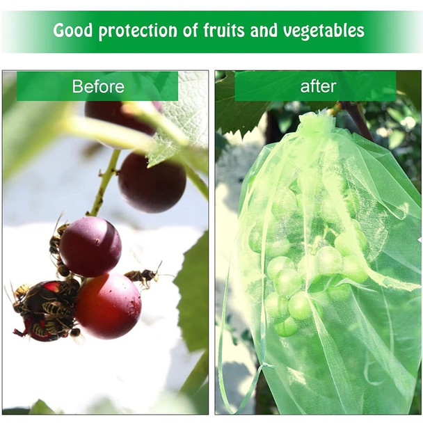 100pcs  Fruit Protection Bag Anti-insect and Anti-bird Net Bag 15 x 20cm(Pink)