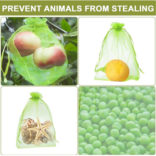 100pcs  Fruit Protection Bag Anti-insect and Anti-bird Net Bag 15 x 20cm(White)