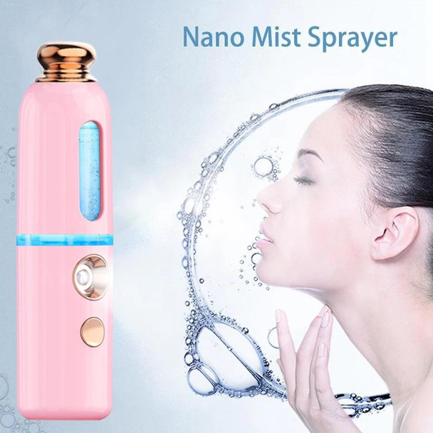 Facial Steamer Nano Spray Water Replenishing Instrument Portable Cold Spray Machine Charging Beauty Instrument Automatic Alcohol Sprayer, Style:Crown(White)