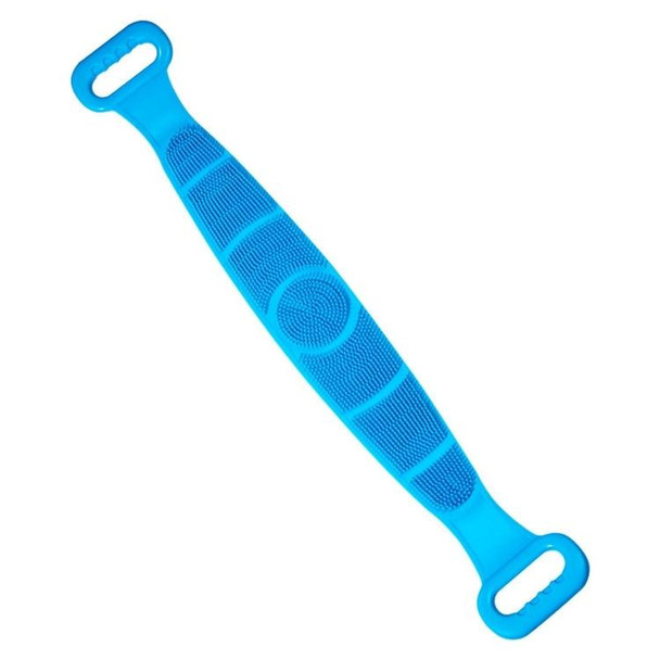 Silicone Massage Pull Strap Bath Brush Powerful Exfoliating Rubbing Bath Artifact(Sky Blue)