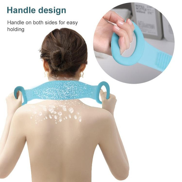 Silicone Massage Pull Strap Bath Brush Powerful Exfoliating Rubbing Bath Artifact(Sky Blue)