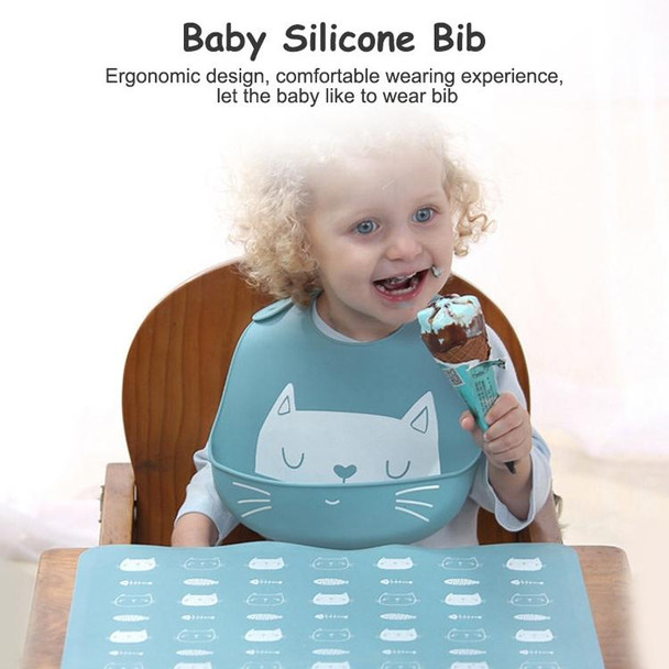 Waterproof Baby Silicone Bibs Kids Feeding Bandana (Pink)