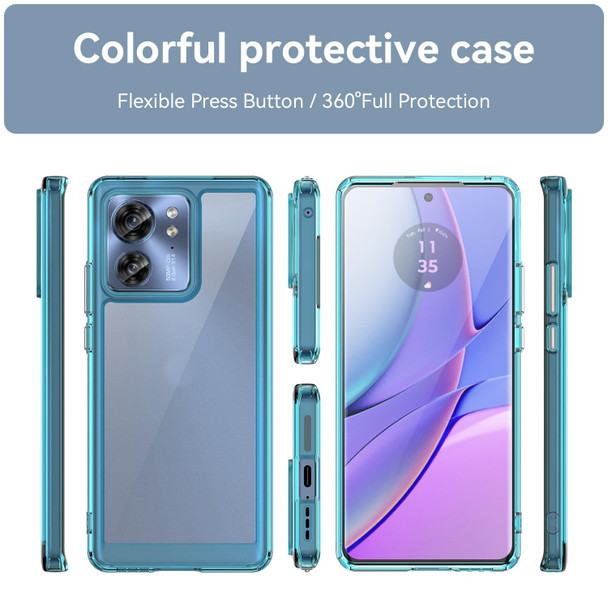 For Motorola Edge 40 Colorful Series Acrylic + TPU Phone Case(Transparent Blue)