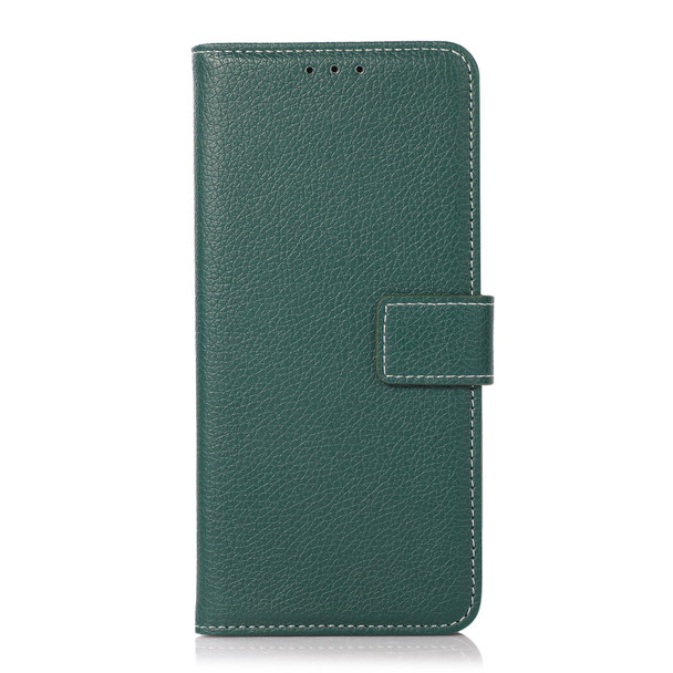 Alcatel 1L 2021 Litchi Texture PU + TPU Horizontal Flip Leatherette Case with Holder & Card Slots & Wallet(Dark Green)