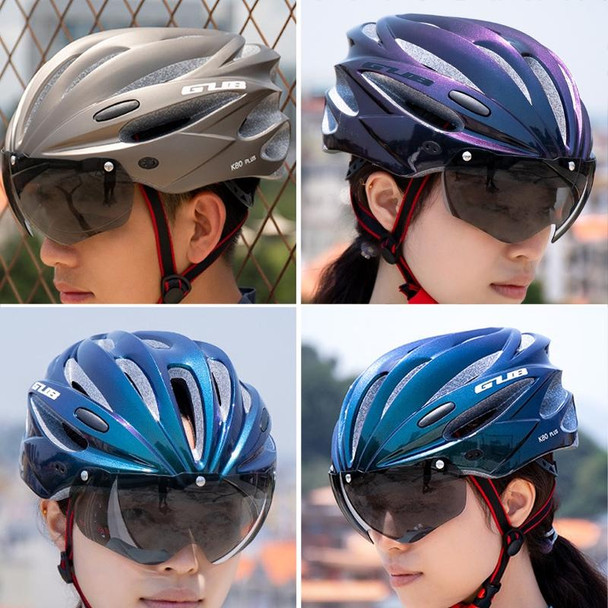GUB K80 Plus Bike Helmet With Visor And Goggles(Titanium Color)