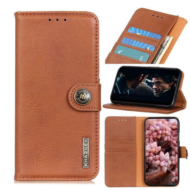 Alcatel 1B 2020 /Alcatel 1A 2020 Cowhide Texture PU + TPU Horizontal Flip Leatherette Case with Holder & Card Slots & Wallet(Brown)