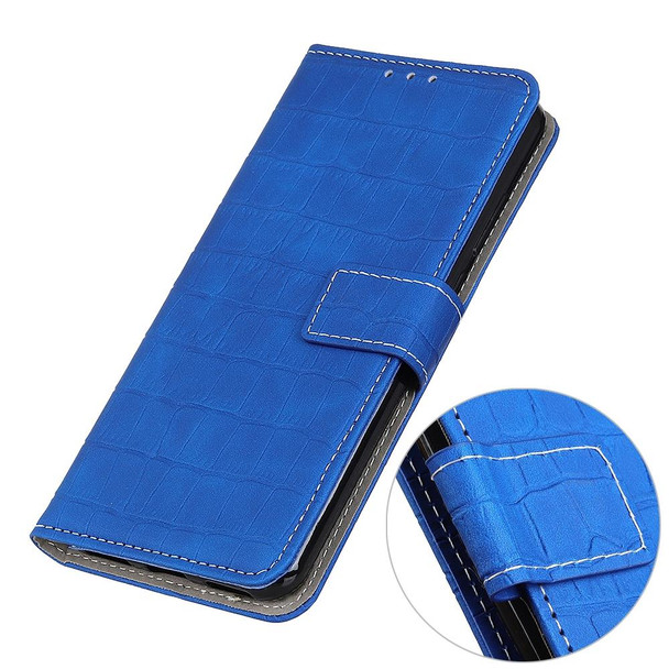 Alcatel 1B 2020 /Alcatel 1A 2020 Crocodile Texture Horizontal Flip Leatherette Case with Holder & Card Slots & Wallet(Blue)