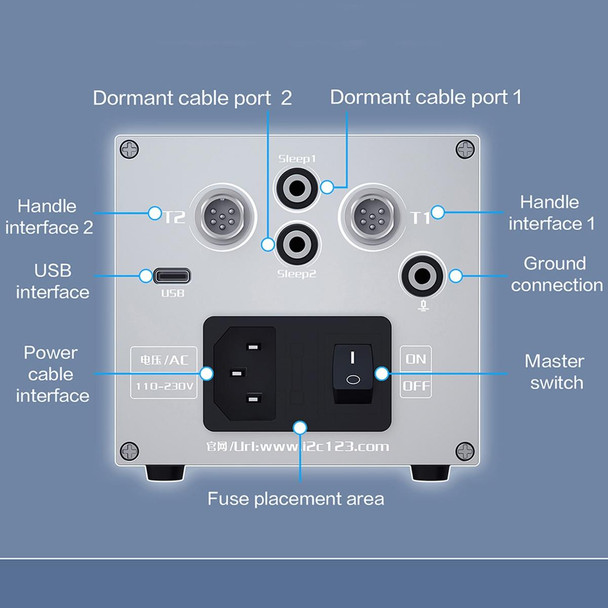 i2C 3SCN Intelligent Double Welding Station with RS200 Base, Style:A Set(US Plug)