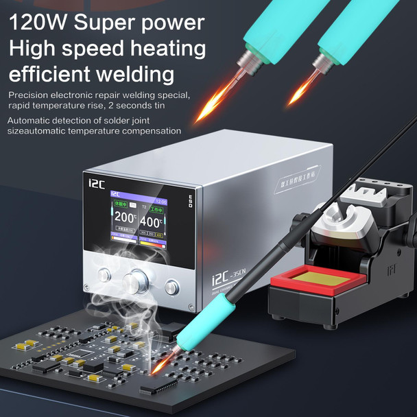 i2C 3SCN Intelligent Double Welding Station with RS200 Base, Style:A Set(US Plug)