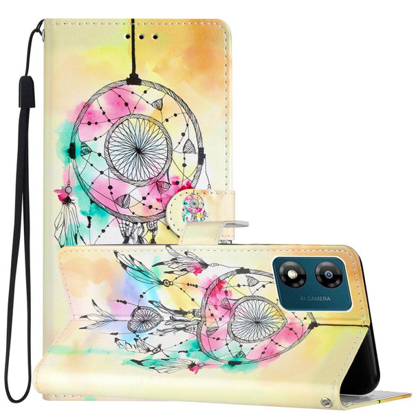 For Motorola Moto E13 Colored Drawing Leatherette Phone Case(Dream Catcher)