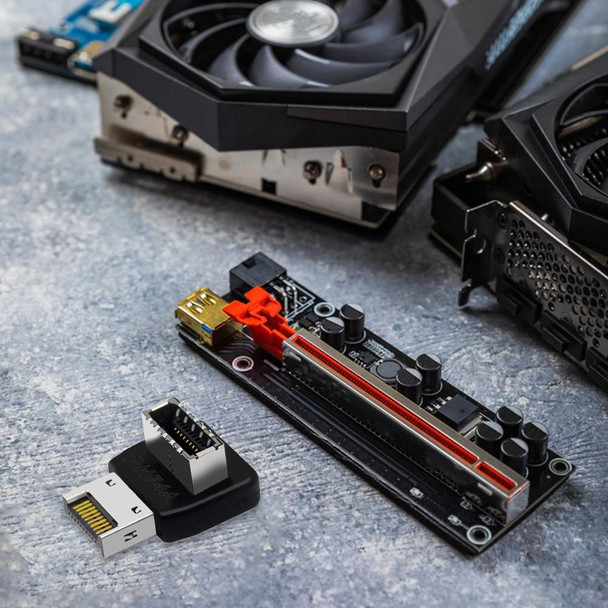 2pcs USB3.1 Type-E Computer Motherboard Interface 90 Degrees Elbow Front Type-C Adapter(PH74B)