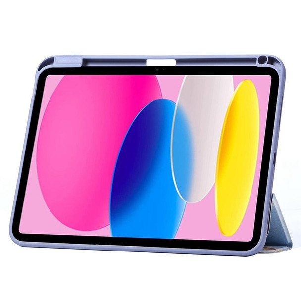 For iPad 10.2 2021 / 2020 / 10.5 3-Fold 360 Rotation Painted Leatherette Smart Tablet Case(Bunny)