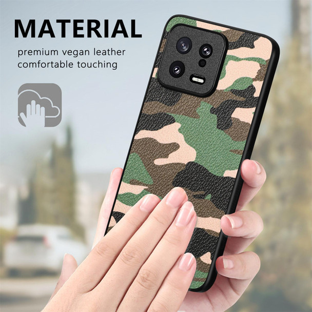 For Redmi Note 11T Pro 5G Camouflage Leatherette Back Cover Phone Case(Brown)