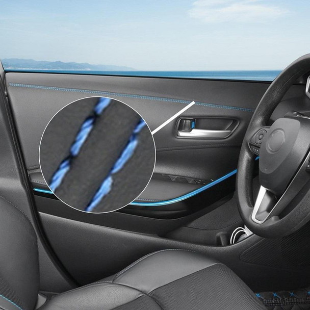 0.5m Car Center Console Interior Modification Leatherette Gap Strip(Black Blue)